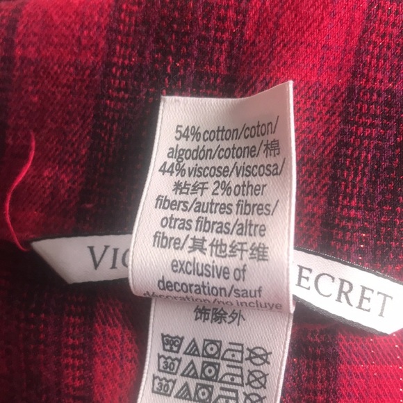 Victoria’s Secret sparkle plaid pajama top small - Picture 5 of 5